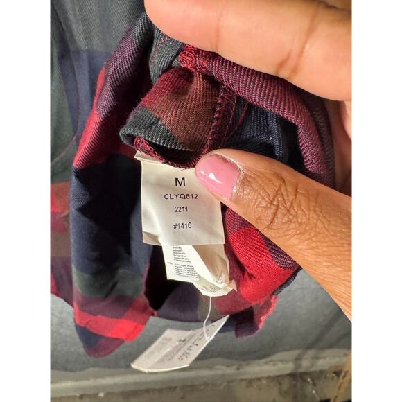 Cupshe Dress Women M Red Plaid Lady Leisure Cotton Rolled Sleeves Mini Summer - Picture 2 of 7